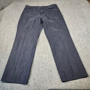 Blue Mountain Mens Canvas Work Pants 38x32 Navy Blue 100% Cotton Straight Leg